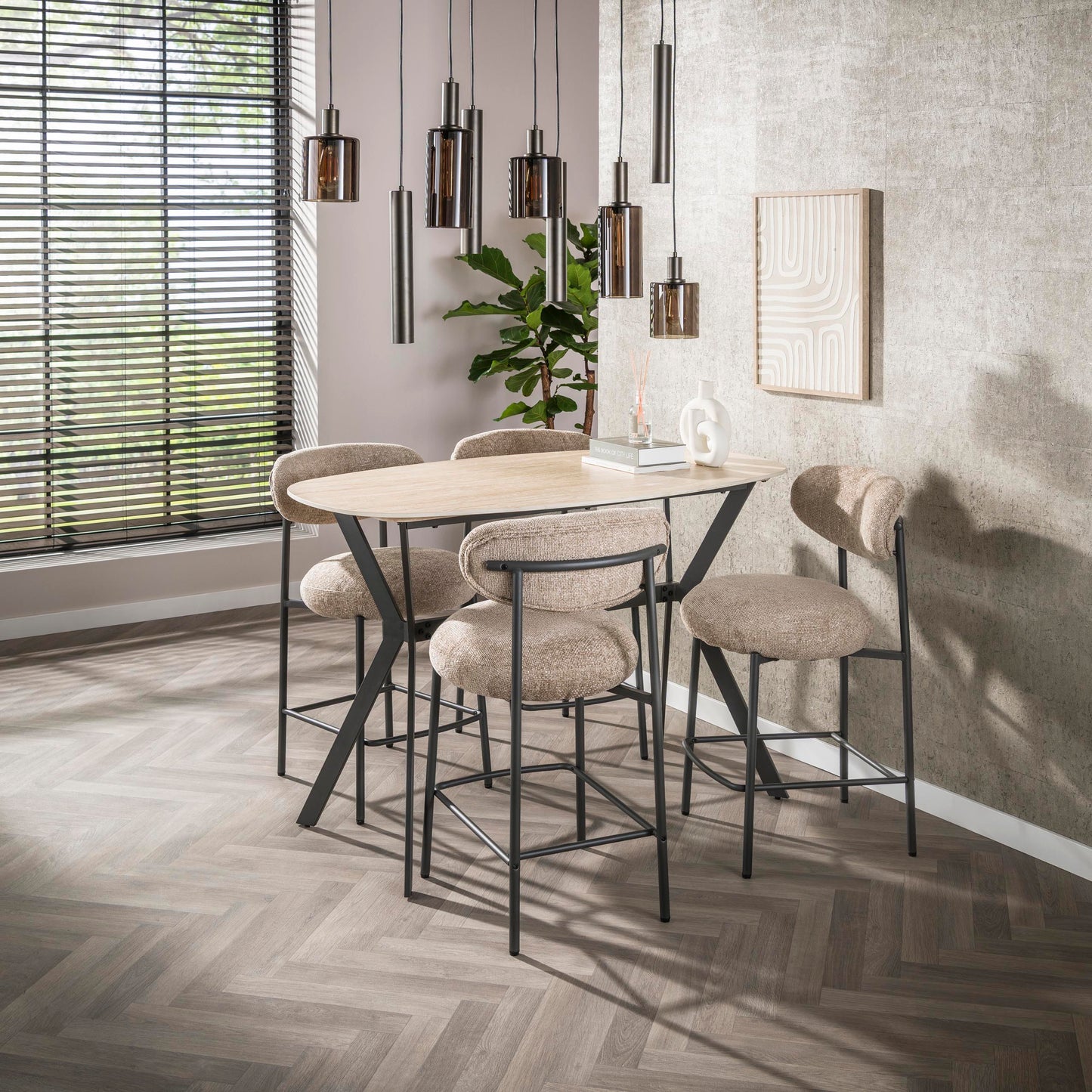 Hanglamp Sepiora | 5+4 Lichts | Glas Bruin