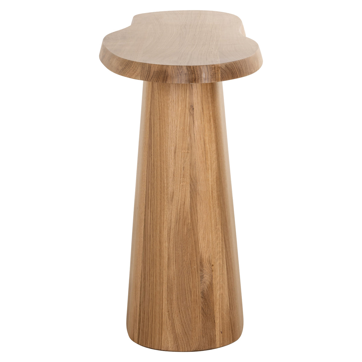 Sidetable Riva naturel eikenhout, zijaanzicht op witte achtergrond