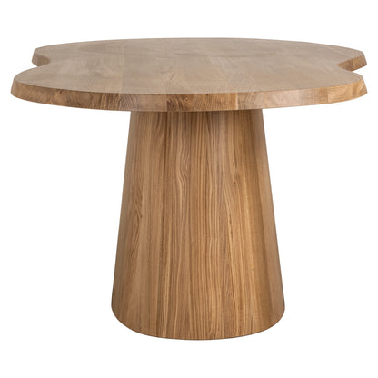 Eettafel Riva naturel eikenhout, vooraanzicht op witte achtergrond