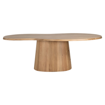 Eettafel Riva naturel eikenhout, vooraanzicht op witte achtergrond