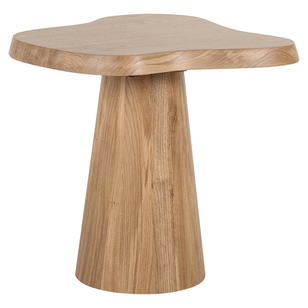 Bijzettafel Riva naturel eikenhout, vooraanzicht op witte achtergrond