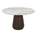 Eettafel Oberoy beige mangohout, vooraanzicht op witte achtergrond