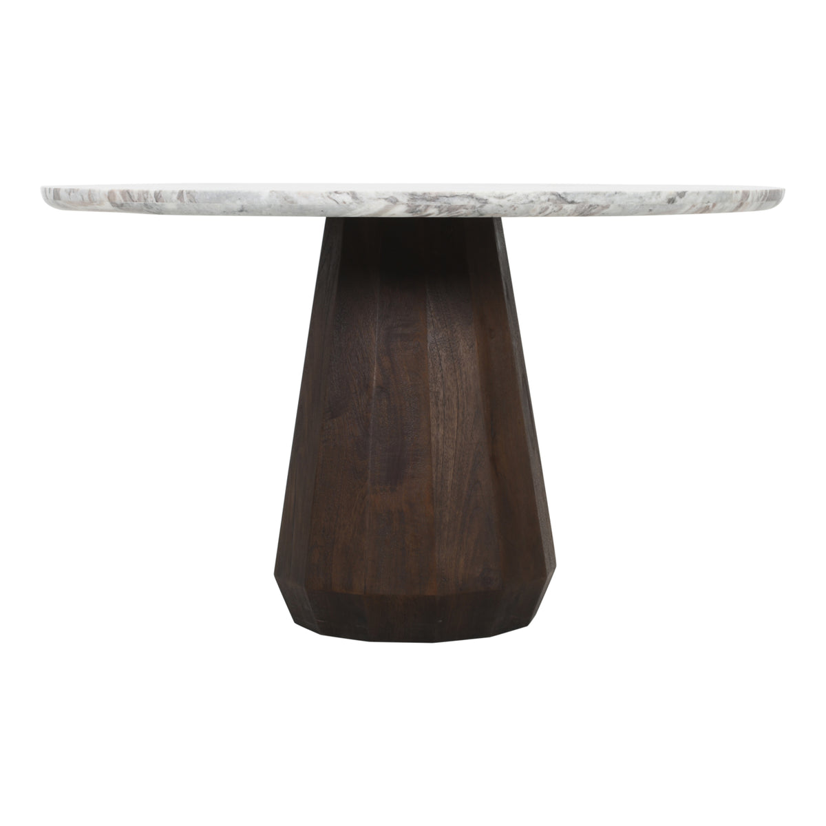 Eettafel Oberoy beige mangohout, vooraanzicht op witte achtergrond