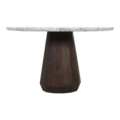 Eettafel Oberoy beige mangohout, vooraanzicht op witte achtergrond