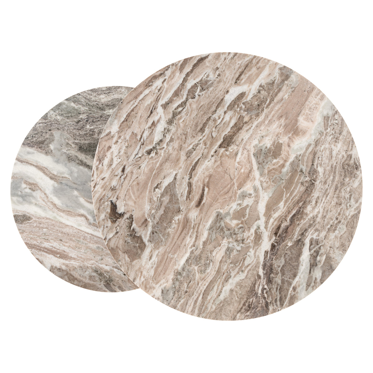 Salontafel Fairfax beige ijzer, bovenaanzicht op witte achtergrond