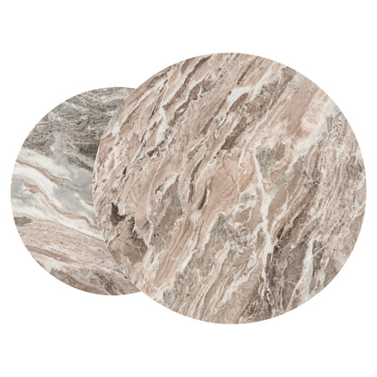 Salontafel Fairfax beige ijzer, bovenaanzicht op witte achtergrond