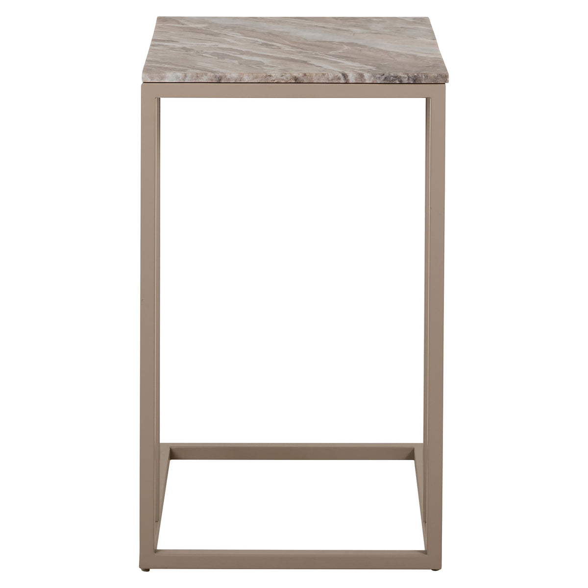 Bijzettafel Fairfax beige ijzer, vooraanzicht op witte achtergrond