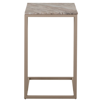 Bijzettafel Fairfax beige ijzer, vooraanzicht op witte achtergrond