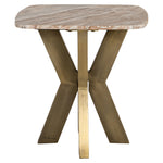 Bijzettafel Bottega beige ijzer 55 cm, vooraanzicht op witte achtergrond