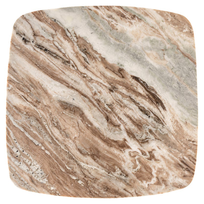 Bijzettafel Bottega beige ijzer 55 cm, bovenaanzicht op witte achtergrond