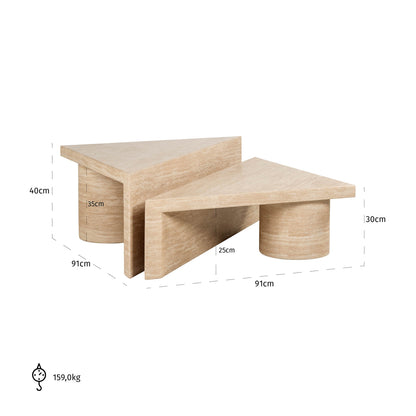 Salontafel Fictus beige travertin