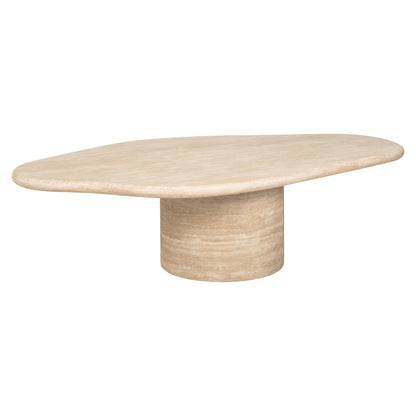 Salontafel Fictus beige metaal, schuin vooraanzicht op witte achtergrond