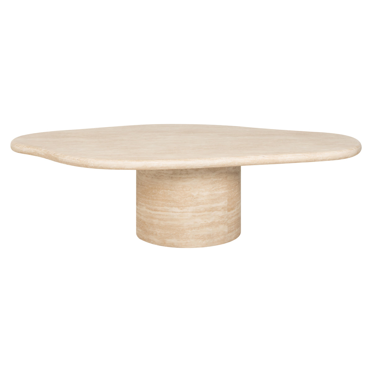 Salontafel Fictus beige metaal, vooraanzicht op witte achtergrond