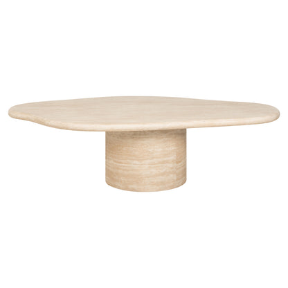 Salontafel Fictus beige metaal, vooraanzicht op witte achtergrond