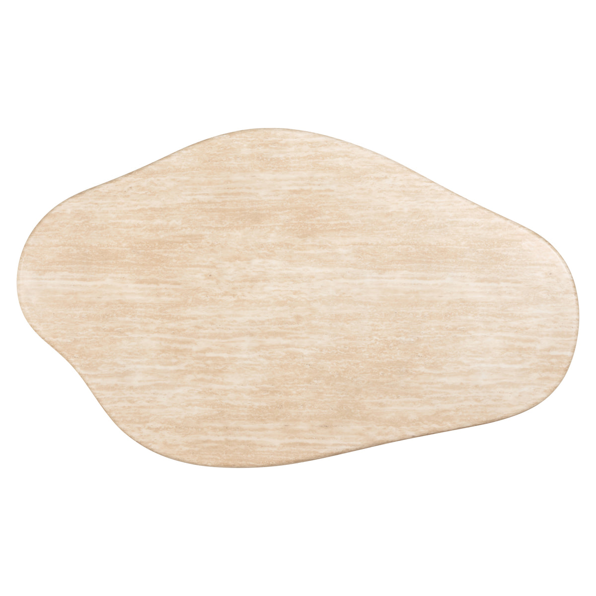 Salontafel Fictus beige metaal, bovenaanzicht op witte achtergrond