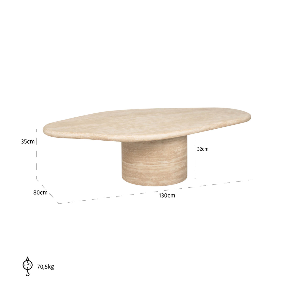 Salontafel Fictus beige metaal