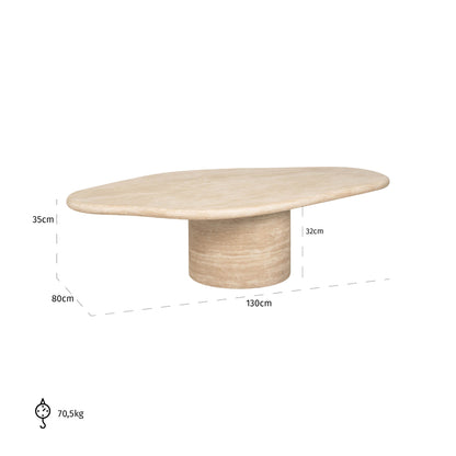 Salontafel Fictus beige metaal