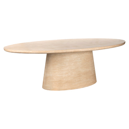Eettafel Fictus beige ijzer 240 x 120 cm, schuin vooraanzicht op witte achtergrond