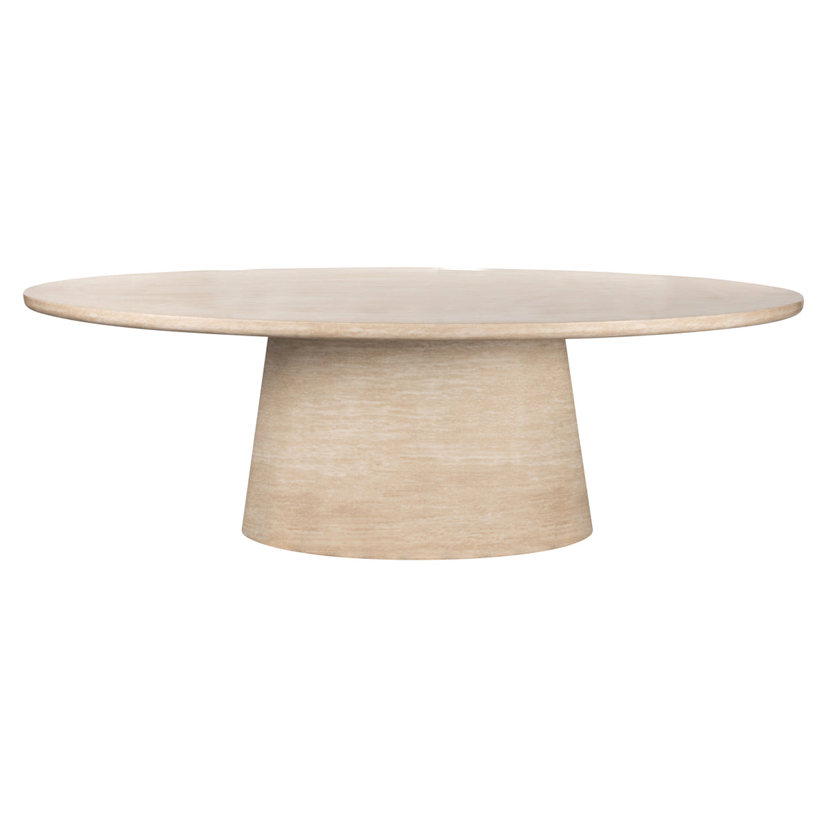 Eettafel Fictus beige ijzer 240 x 120 cm, vooraanzicht op witte achtergrond
