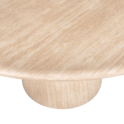 Eettafel Fictus beige ijzer ø 140 cm, detail van het materiaal
