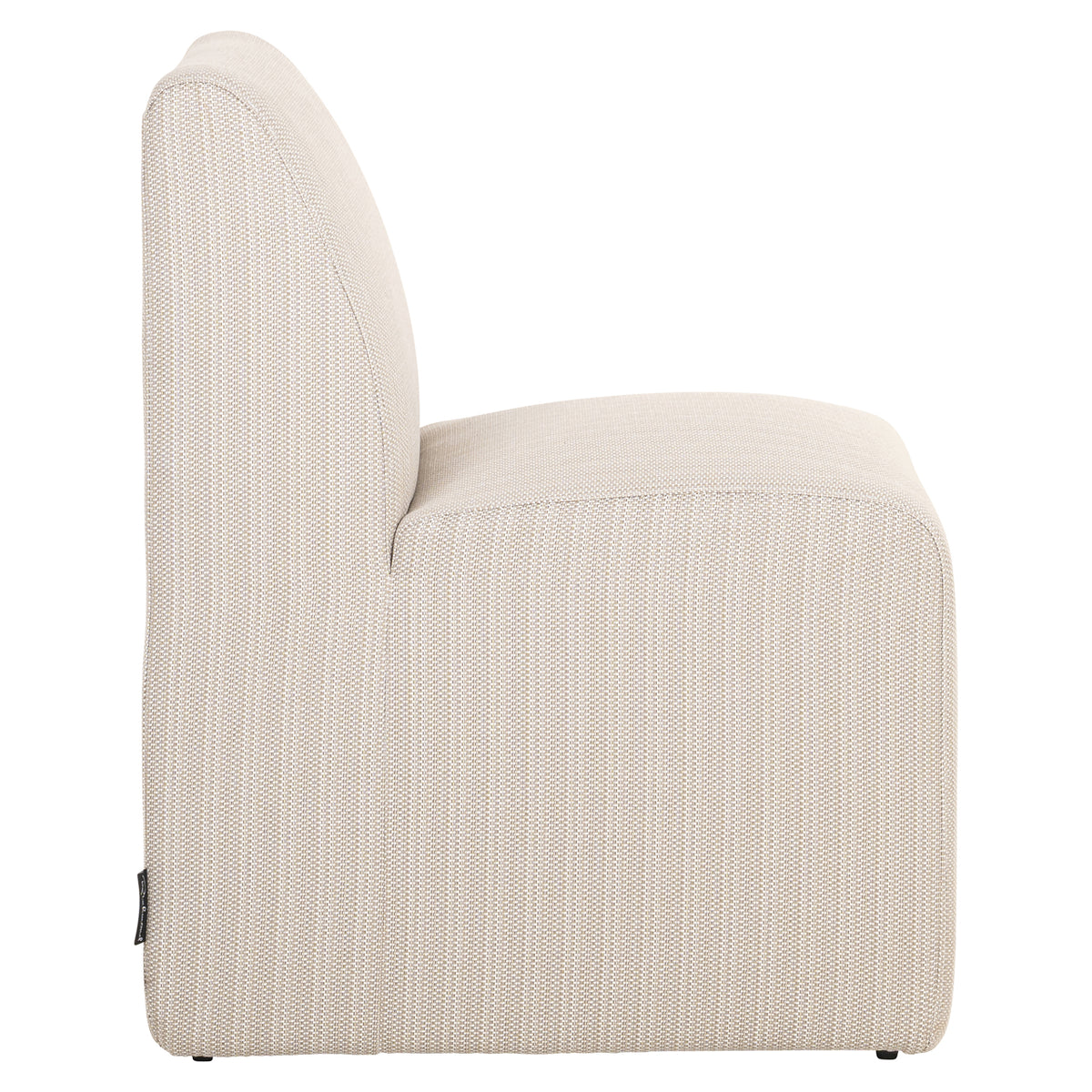 Tuinstoel Riva beige aluminium, zijaanzicht op witte achtergrond