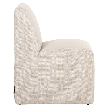 Tuinstoel Riva beige aluminium, zijaanzicht op witte achtergrond