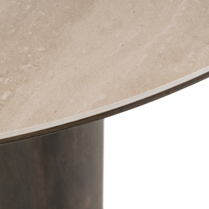 Eettafel Ritz bruin eiken fineer, detail van het materiaal