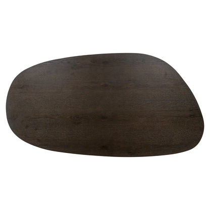 Salontafel Ellington bruin mdf, bovenaanzicht op witte achtergrond