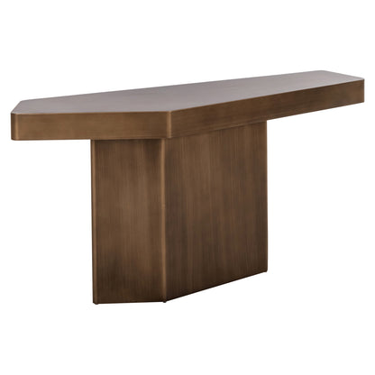 Sidetable Hexa goud ijzer, schuin vooraanzicht op witte achtergrond