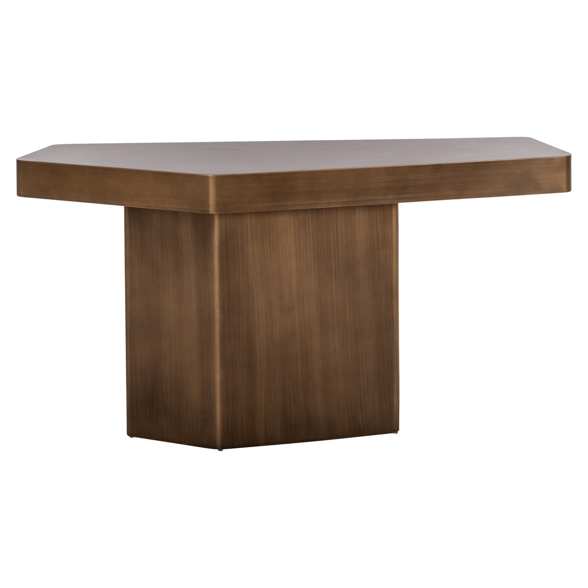 Sidetable Hexa goud ijzer, vooraanzicht op witte achtergrond