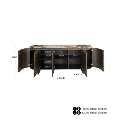 Dressoir Langford bruin eiken fineer