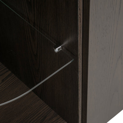 Dressoir Langford bruin eiken fineer, detail van het materiaal
