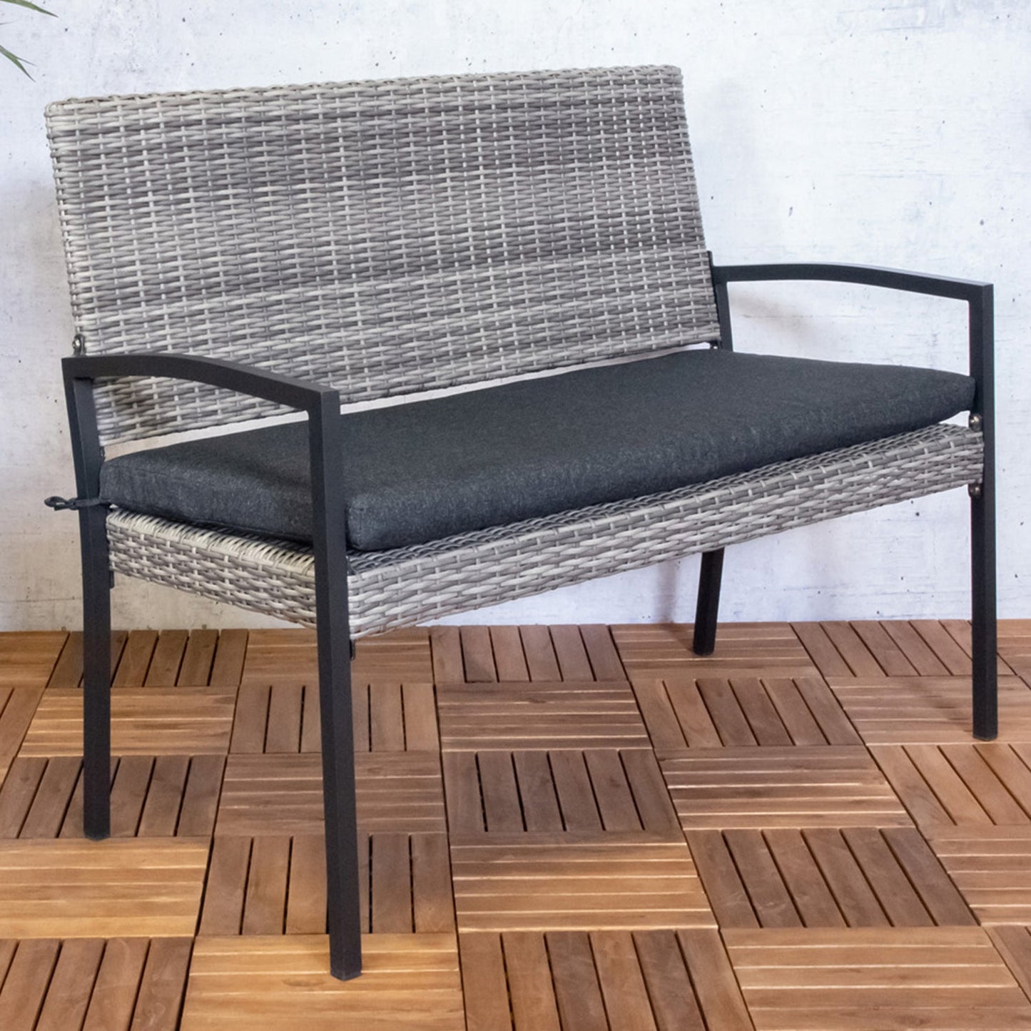 Tuinbank York | Grijs Wicker