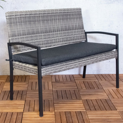 Tuinbank York | Grijs Wicker