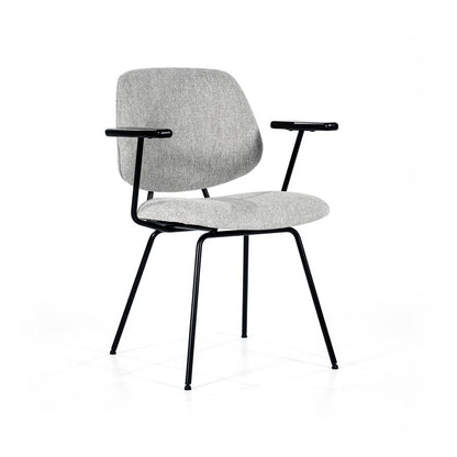 Eetkamerstoel Lynn | Grijs Stof | Met Armleuning