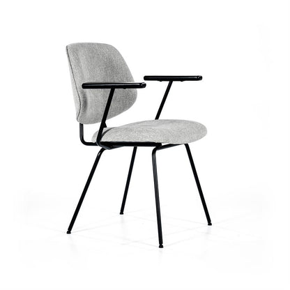 Eetkamerstoel Lynn | Grijs Stof | Met Armleuning