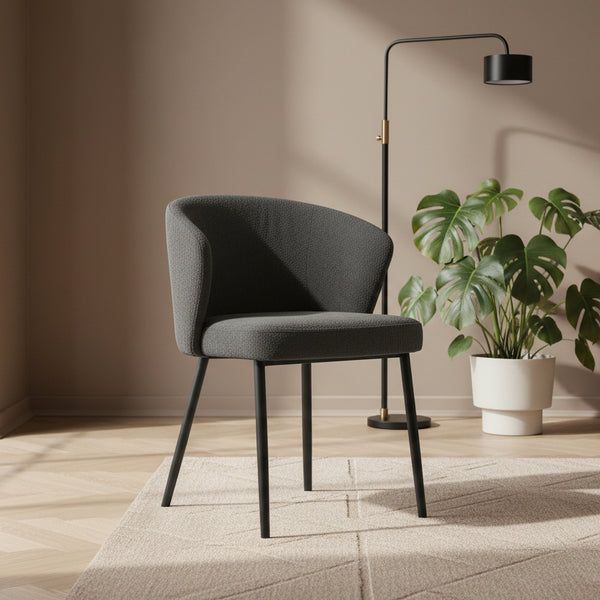 Eetkamerstoel Santos | Zwart Polyester