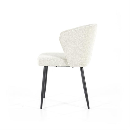 Eetkamerstoel Santos | Wit Polyester | Met Armleuning