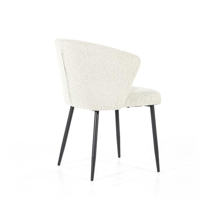 Eetkamerstoel Santos | Wit Polyester | Met Armleuning