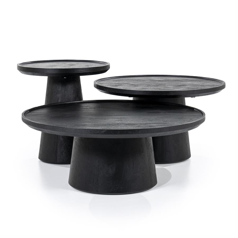 Salontafel Ron | Zwart Mangohout | Rond