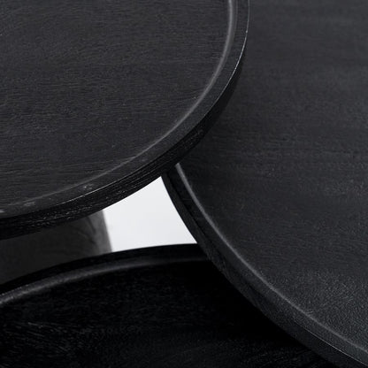 Salontafel Ron | Zwart Mangohout | Rond