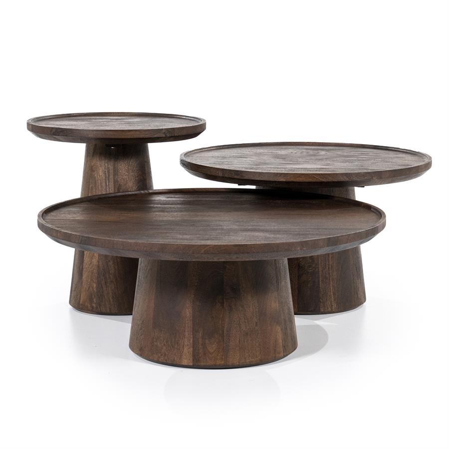 Salontafel Ron | Bruin Mangohout | Rond