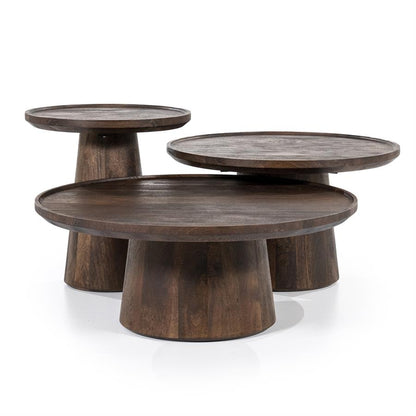 Salontafel Ron | Bruin Mangohout | Rond