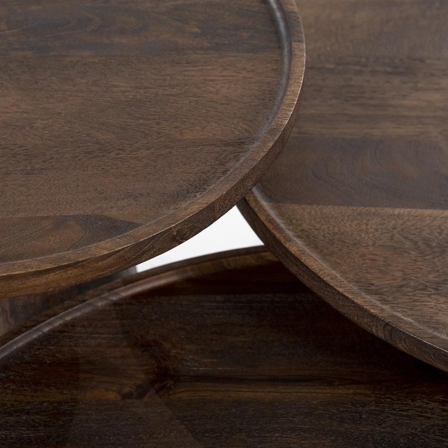Salontafel Ron | Bruin Mangohout | Rond