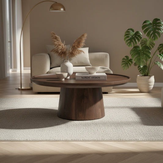 Salontafel Ron | Bruin Mangohout | Rond | Groot