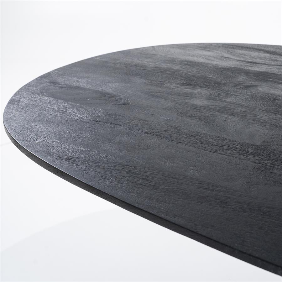 Eettafel Aron | Zwart Mangohout | Ovaal — Detail