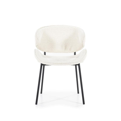 Eetkamerstoel Tess | Beige Stof | Met Armleuning