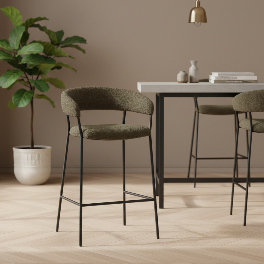 Barkruk Luka | Groen Polyester