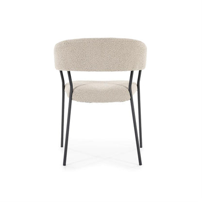 Eetkamerstoel Luka | Taupe Polyester | Met Armleuning