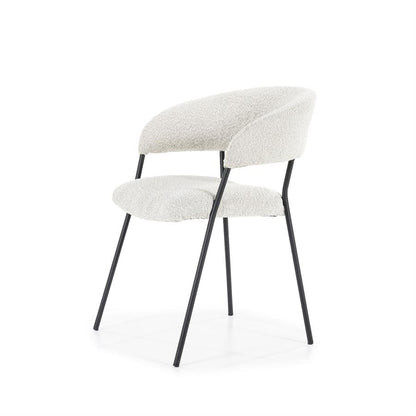 Eetkamerstoel Luka | Beige Polyester | Met Armleuning